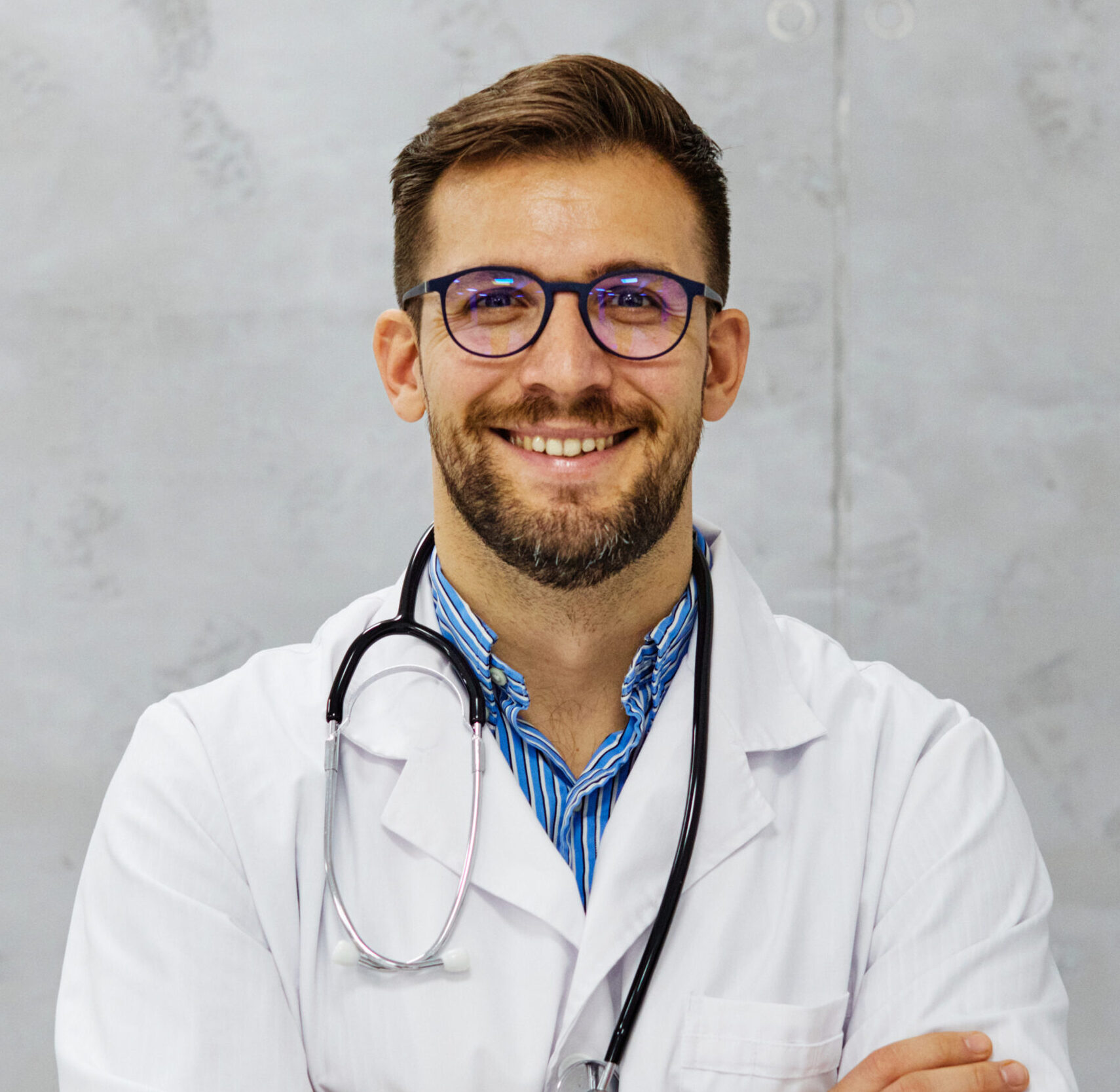 portrait of a young doctor in his office in a hospital